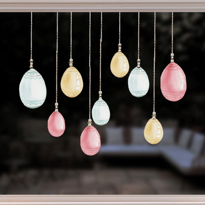 Pastel Easter Egg Window Decal Baubles Set