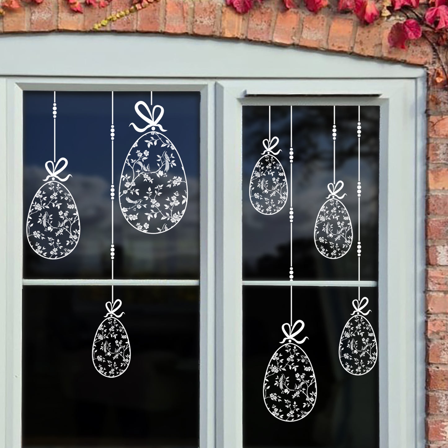 10 x Chinoiserie Easter Egg Window Decals - Clear