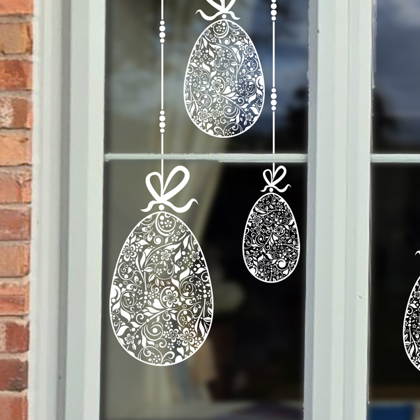 10 x Floral Easter Egg Window Decals - Clear