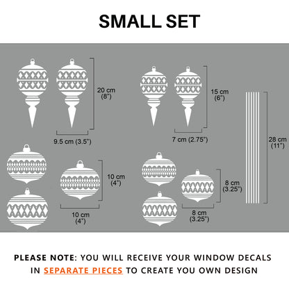 8 x Moroccan Bauble Christmas Window Decals