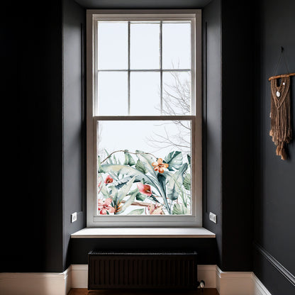 Tropical Leaves Border Window Decal