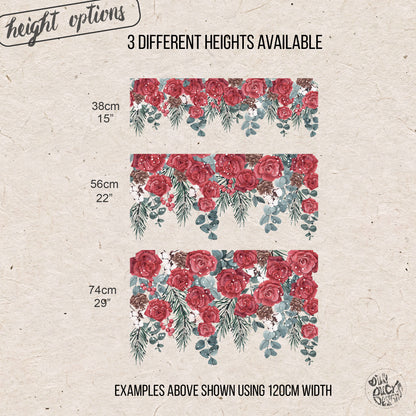 Winter Roses Window Border Decal