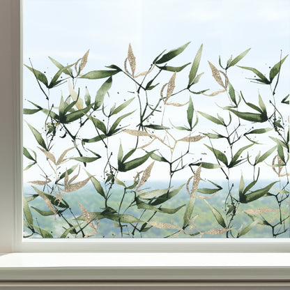 Bamboo Leaves Window Privacy Border