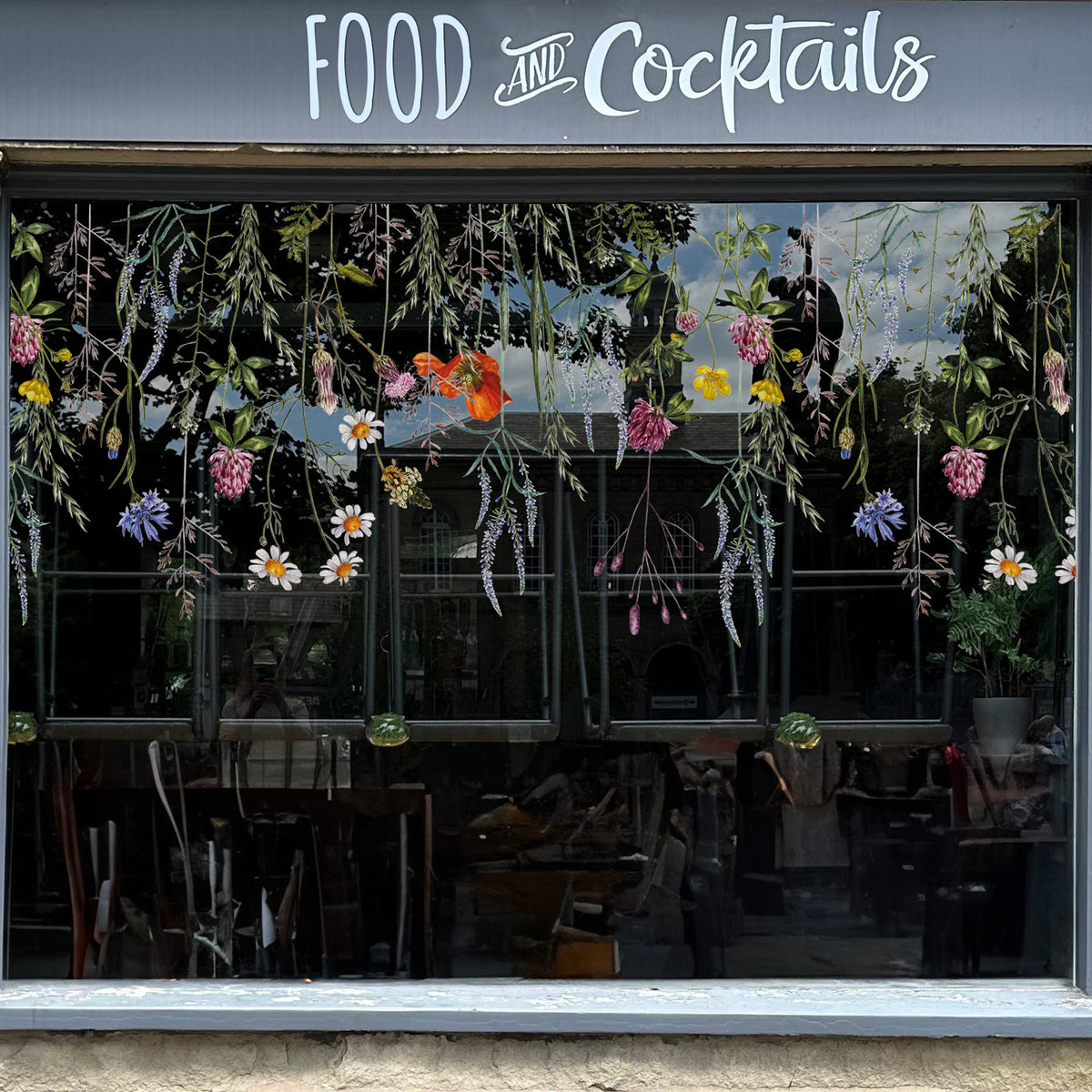 Botanical Meadow Shop Window Decal Border