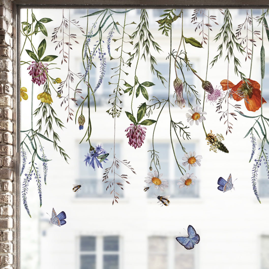 Botanical Meadow Shop Window Decal Border (Top)