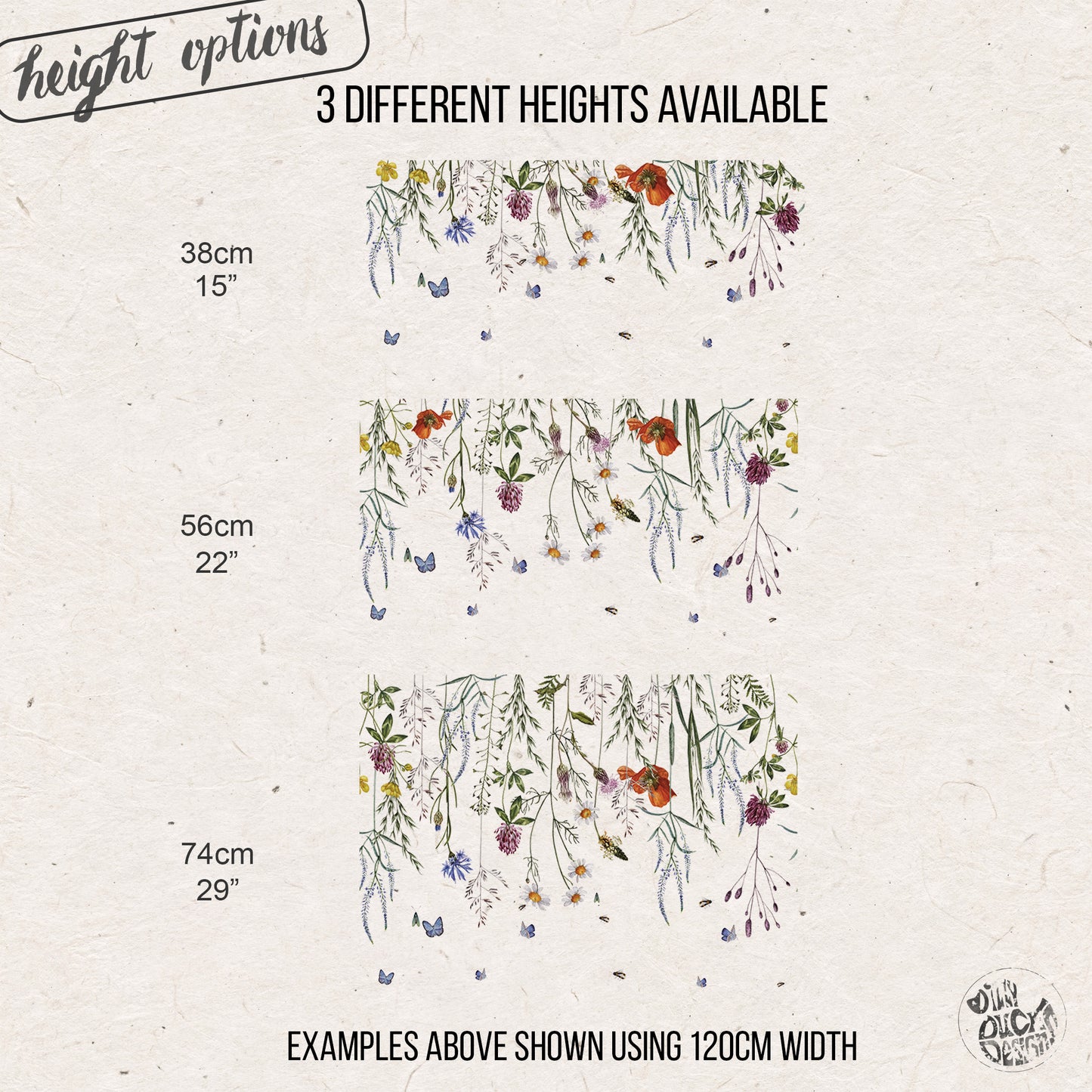 Botanical Meadow Shop Window Decal Border (Top)