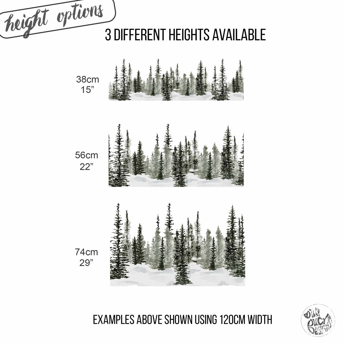 Winter Pine Forest Window Cling Border - Christmas Decor for Shops or Homes