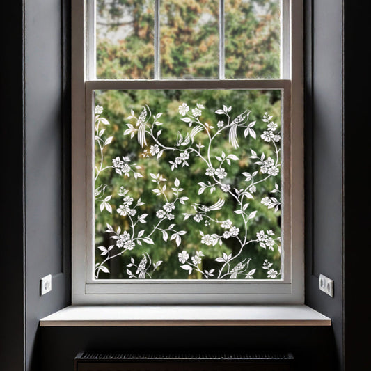 Chinoiserie Clear Window Privacy Border