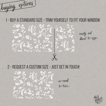 Chinoiserie Frosted Window Privacy Film Border