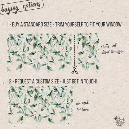 Seeded Eucalyptus Frosted Window Privacy Film Border