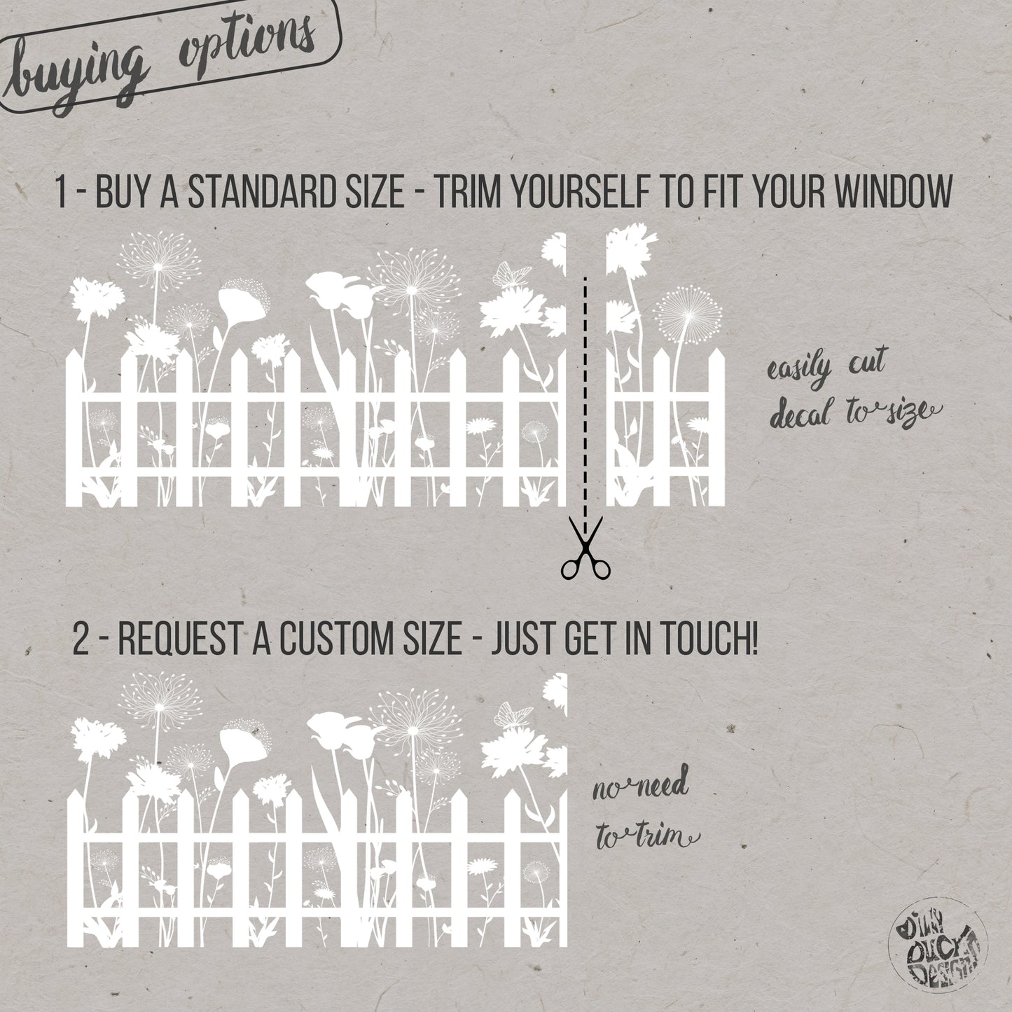 Fence Flowers Frosted Window Privacy Border