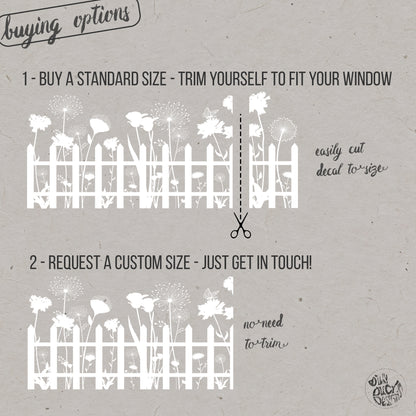 Fence Flowers Frosted Window Privacy Border