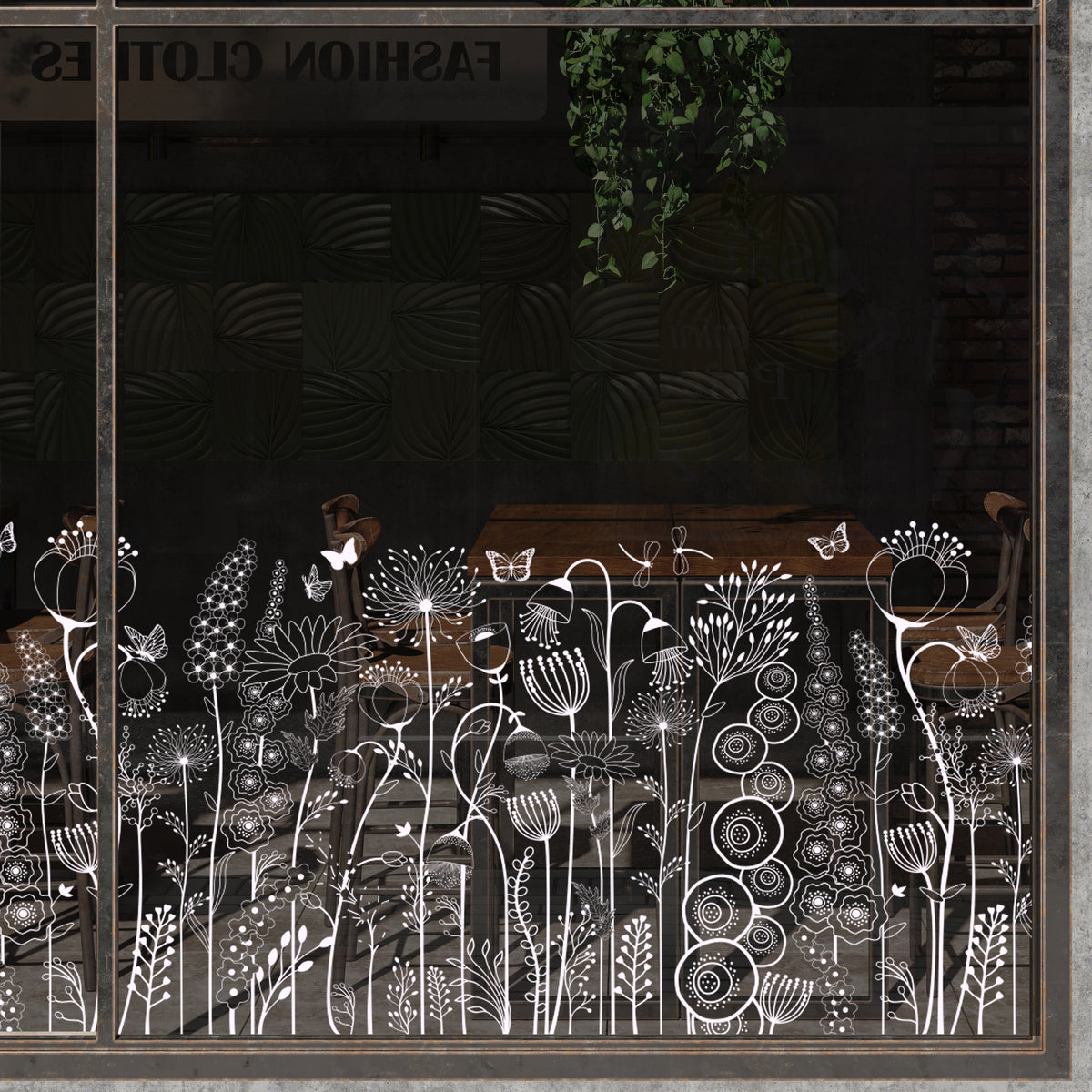 Flower Shop Window Decal Border