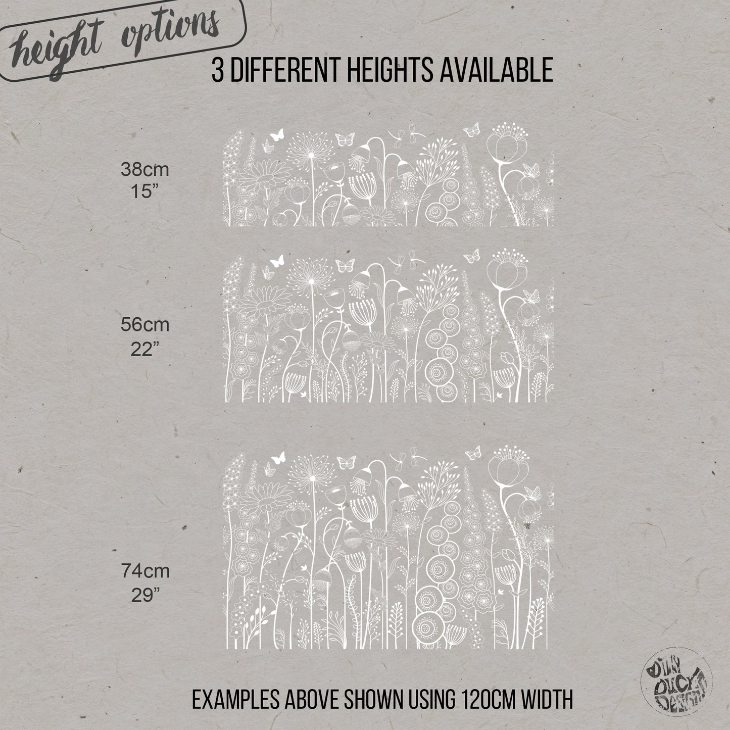 White Flowers Border Window Decal