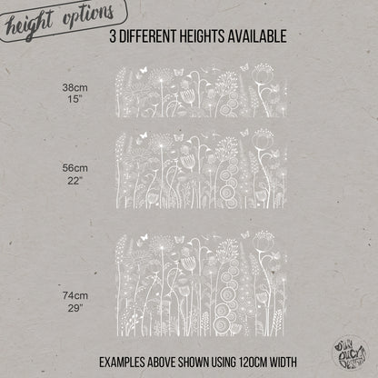 White Flowers Border Window Decal