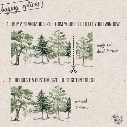 Forest Tree Clear Border Privacy Film Window Decal