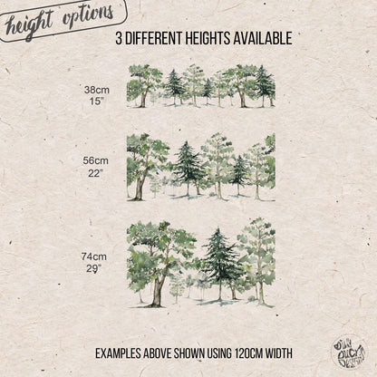 Forest Tree Clear Border Privacy Film Window Decal