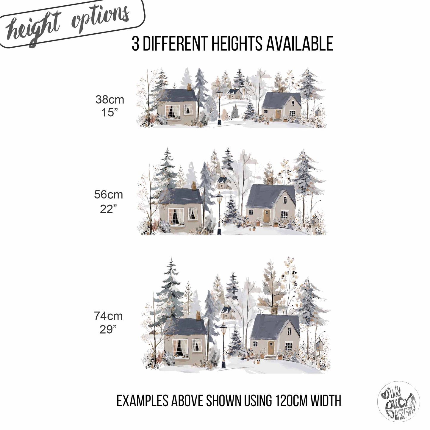 Winter Village Shop Window Cling Border for Christmas Decoration