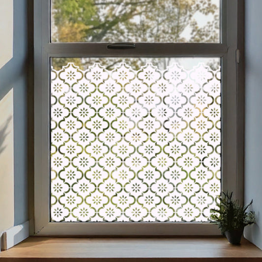 Jannah Clear Window Privacy Border (White)