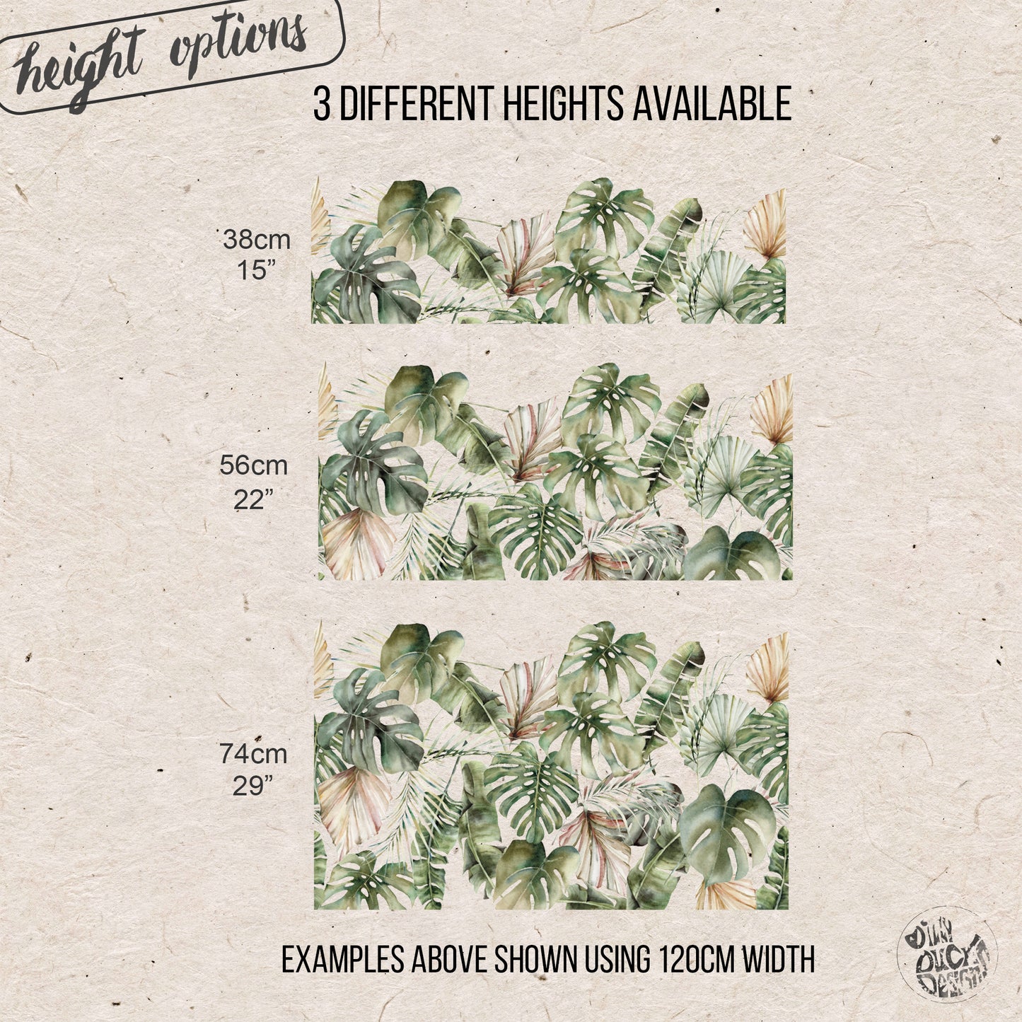 Jungle Leaf Tropical Clear Window Privacy Border