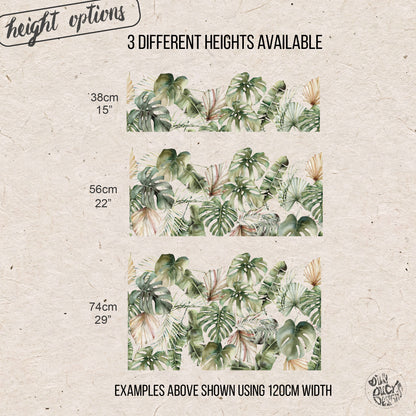 Jungle Leaf Tropical Clear Window Privacy Border