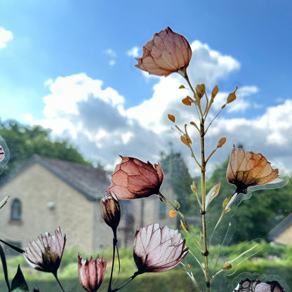 Magical Botanical Flower Privacy Window Cling Border