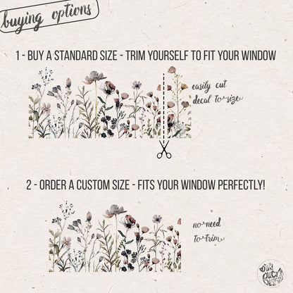 Magic Botanical Flowers Shop Window Decal Border (Bottom)