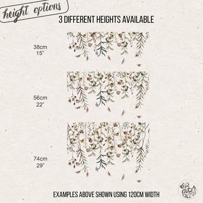 Magic Botanical Flowers Shop Window Decal Border (Top)