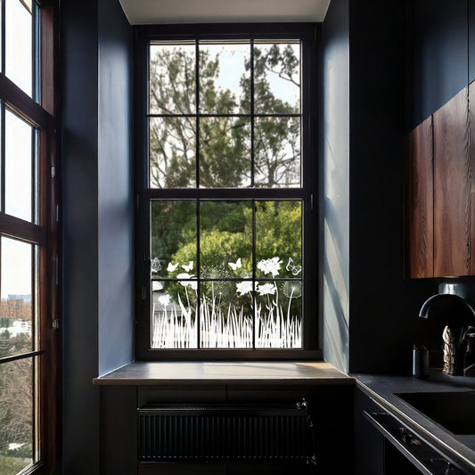 Meadow Clear Window Privacy Border (Clear)