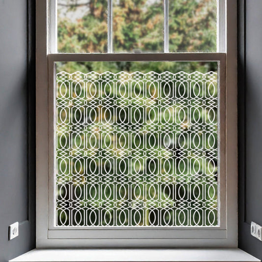 Moroccan Trellis Clear Window Privacy Border