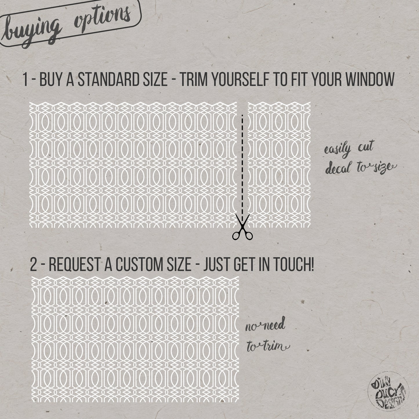 Moroccan Trellis Frosted Window Privacy Film Border