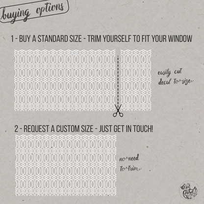 Moroccan Trellis Frosted Window Privacy Film Border