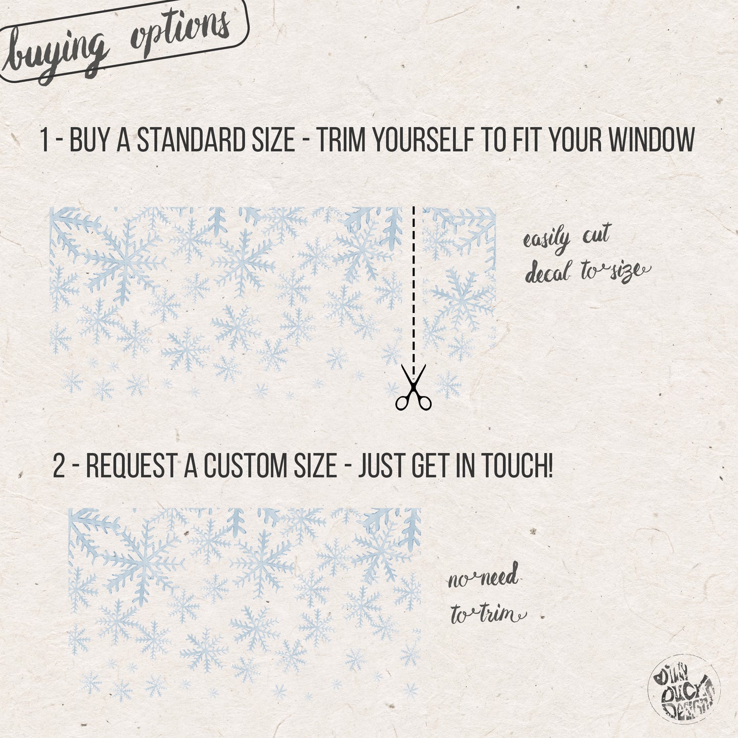 Icy Blue Snowflake Christmas Window Decal Border