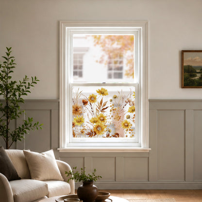 Ombre Sunflowers Shop Window Decal Border for Autumn & Fall Decor