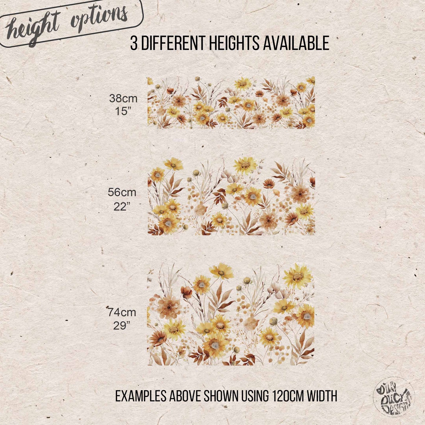 Ombre Sunflowers Shop Window Decal Border for Autumn & Fall Decor