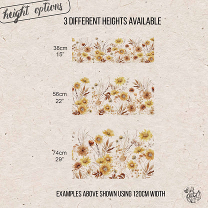 Ombre Sunflowers Shop Window Decal Border for Autumn & Fall Decor
