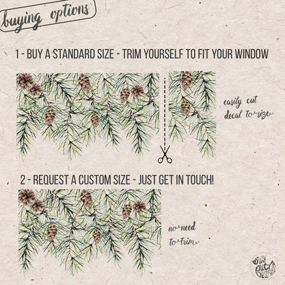 Christmas Pine Border Shop Window Decal
