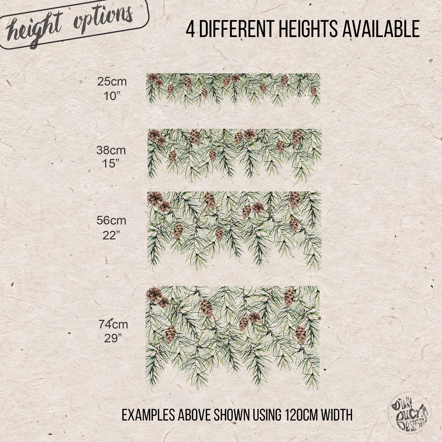 Christmas Pine Border Shop Window Decal