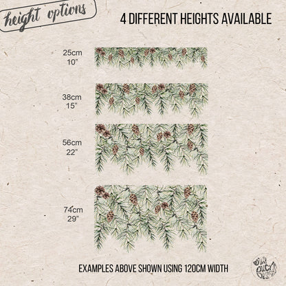 Christmas Pine Border Shop Window Decal