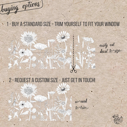 Retro Flowers Frosted Window Border