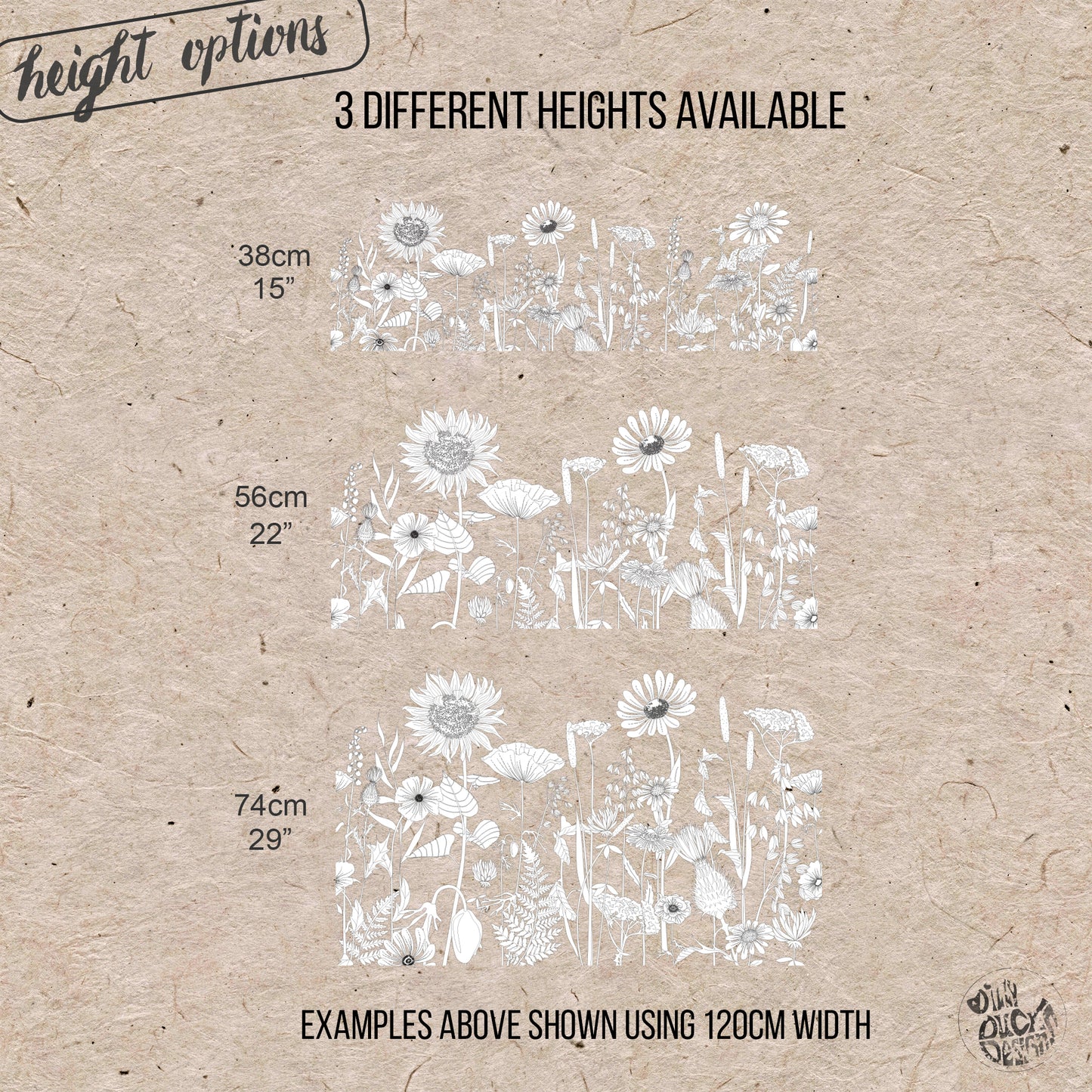 Retro Flowers Frosted Window Border