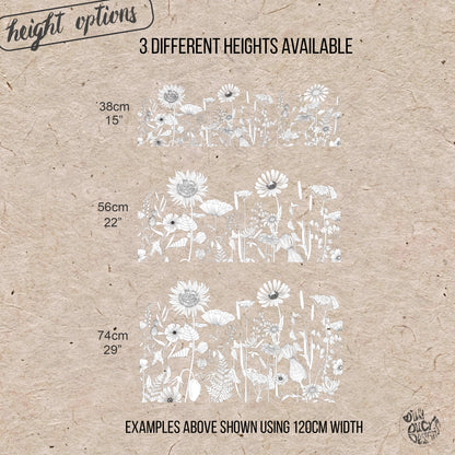 Retro Flowers Frosted Window Border