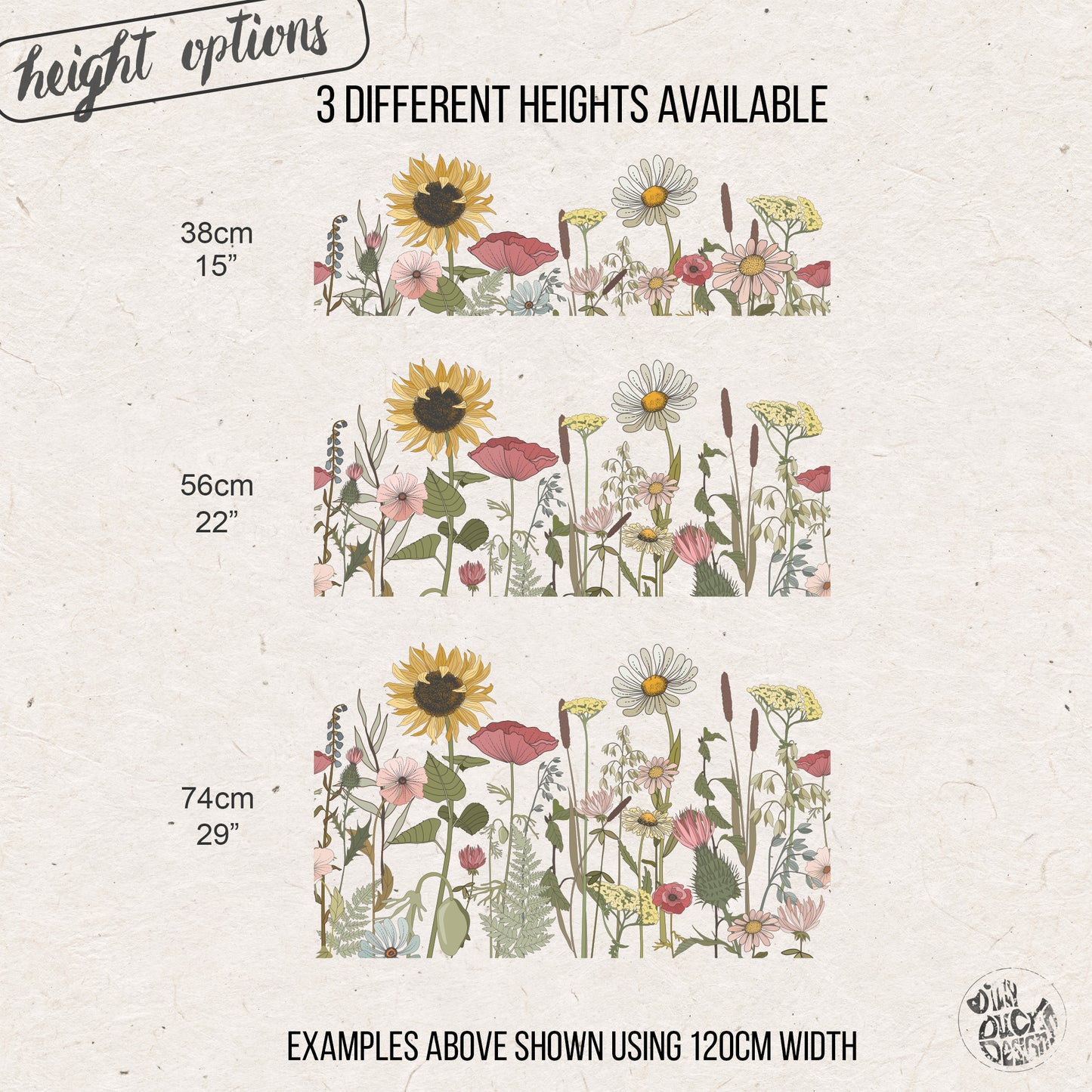 Retro Flower Shop Window Decal Bottom Border