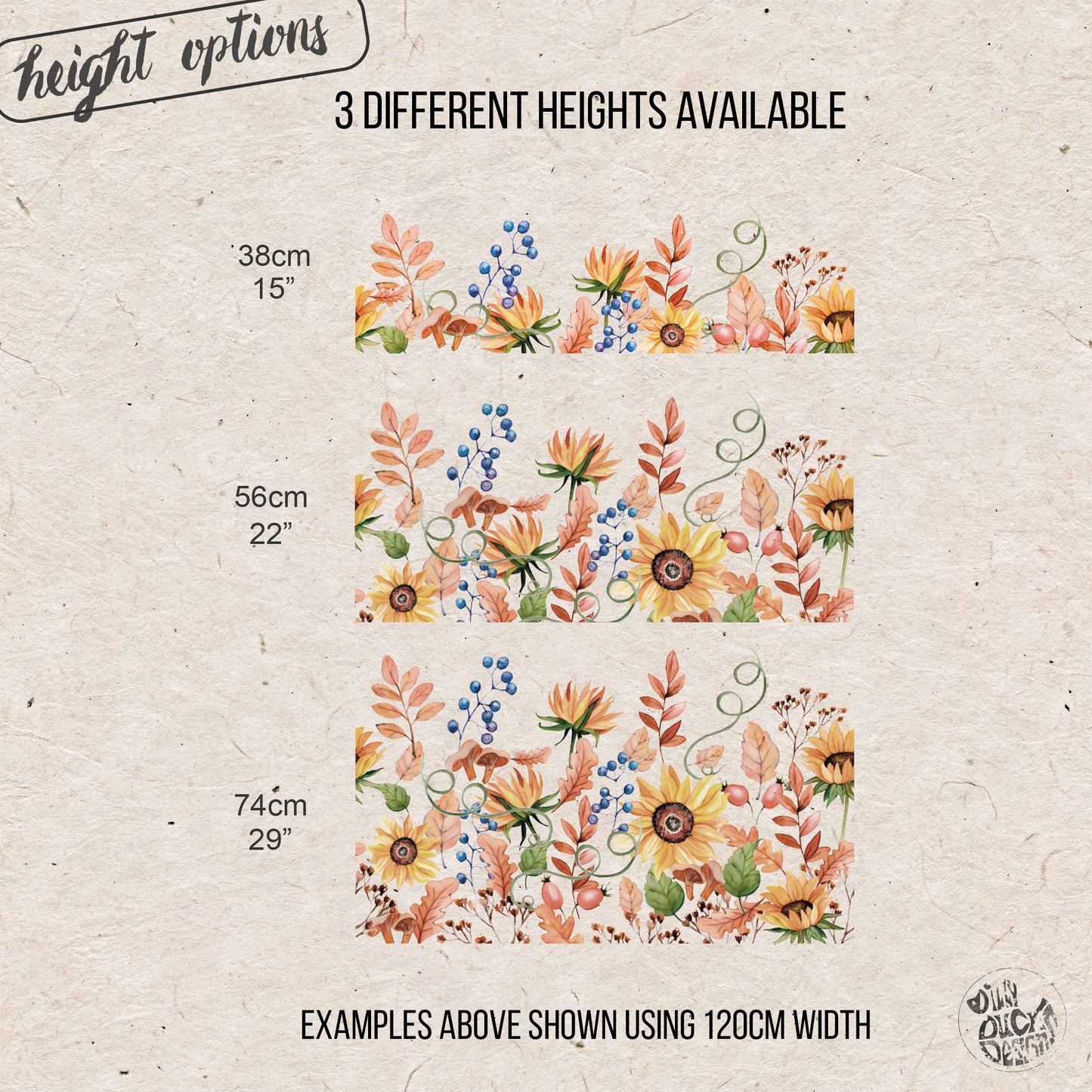 Autumn Sunflower Clear Window Privacy Border