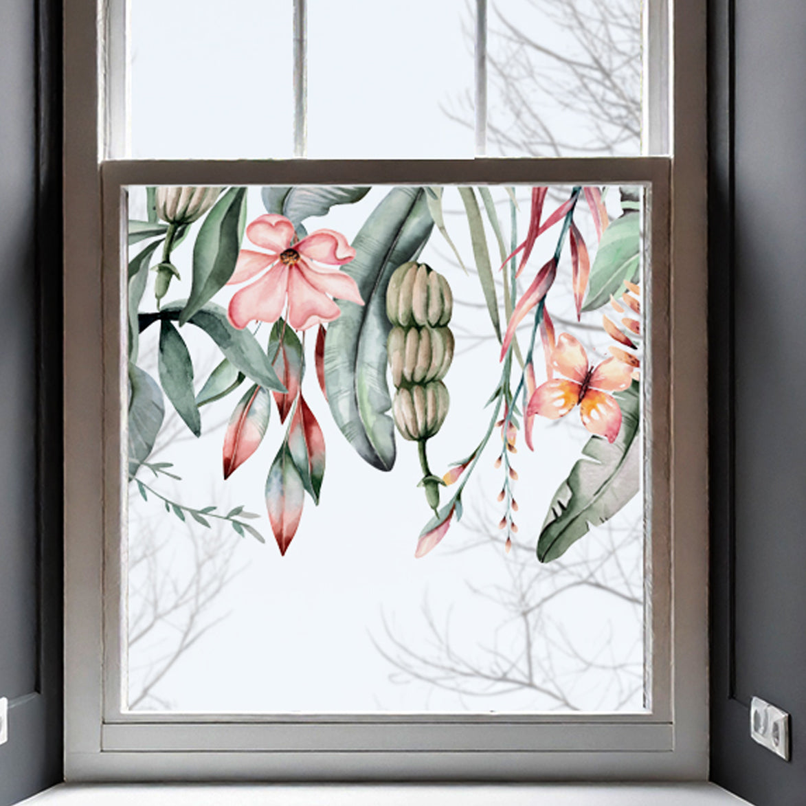 Tropical Banana Window Decal Border