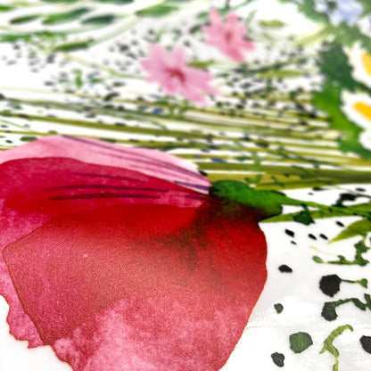 Watercolour Meadow Flowers Mother's Day Window Decal