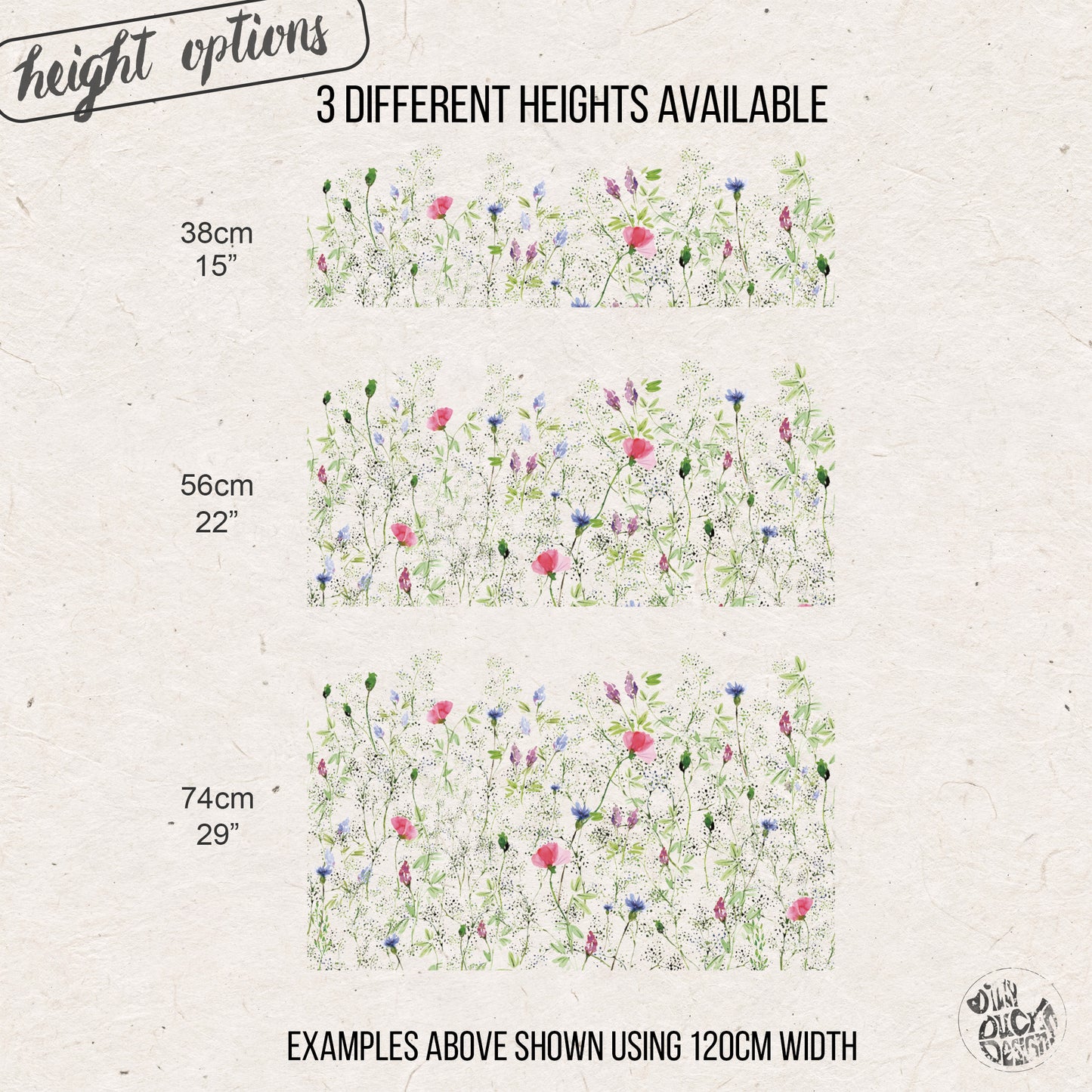 Watercolour Meadow Flower Shop Window Decal Border