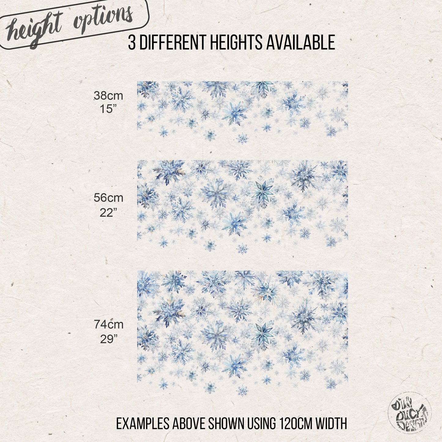 Watercolour Snowflake Christmas Window Decal Border