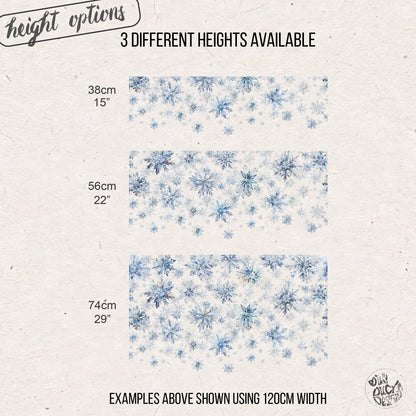 Watercolour Snowflake Christmas Window Decal Border