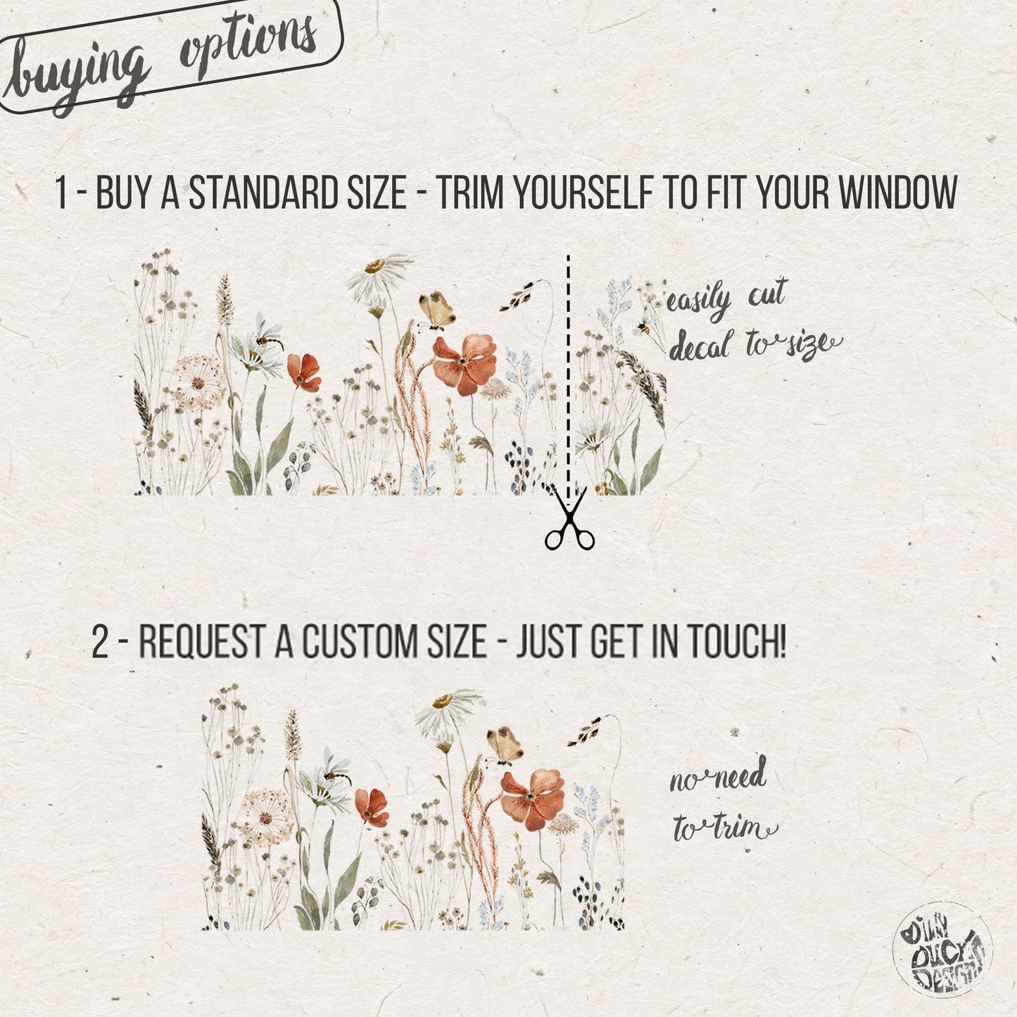 Wild Flowers Shop Window Decal Border (Bottom)